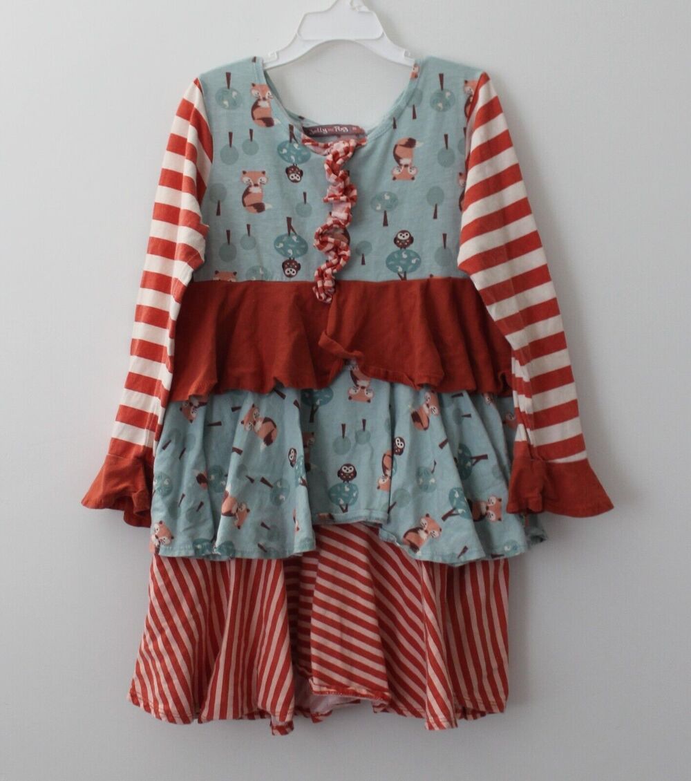 Jelly The Pug Girls Dress Long Sleeve Foxtrot Multicolor Size 10 Pre-Owned
